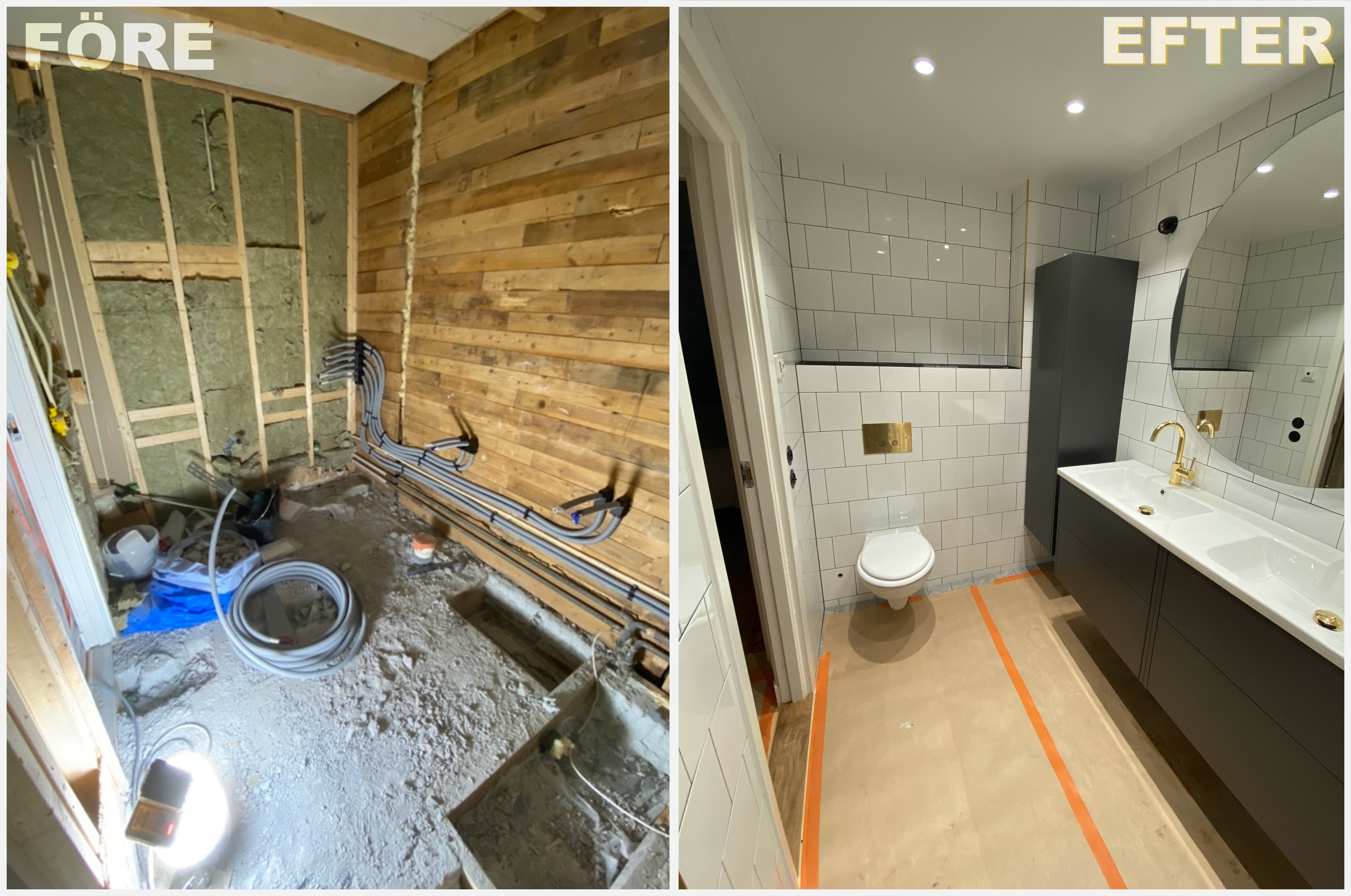 Renovering av badrum före & efter